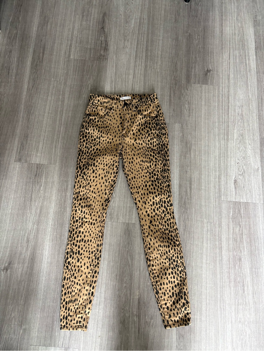 Good American Leopard-Spot Skinny Jeans - Tan & Black